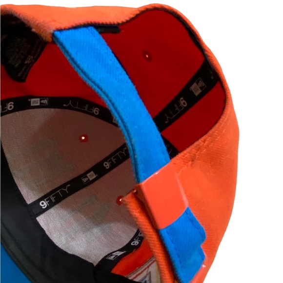 New Era Orange Miami MARLINS Florida Strap Back Baseball Hat MINTY MLB 9Fifty - Picture 4 of 10